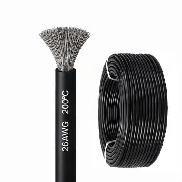 Силиконовый медный провод 26 AWG чёрный (1 метр)