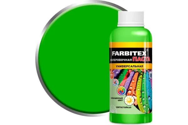 Колеровочная паста Farbitex универсальная, лайм, 0.1 л