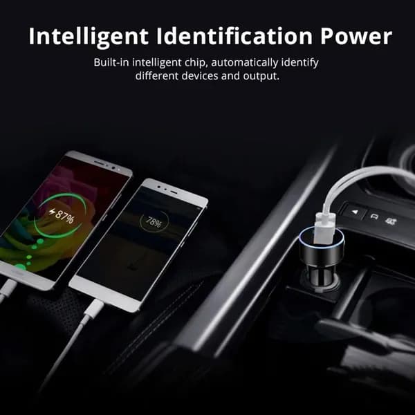 Двухпортовый цифровой адаптер быстрой зарядки 3.1A USB втомобильное зарядное устройство для мобильного телефона
