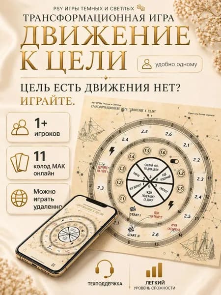 PSY Игры Трансформационная игра "Движение к цели" о личной стратегии и конкретной цели, для одного или компании, 11 колод МАК, карты в он-лайн сервисе без регистрации