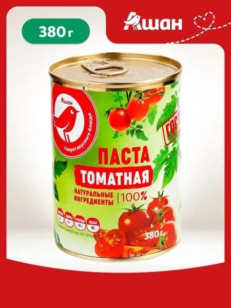 Паста томатная АШАН Красная птица, 380 г