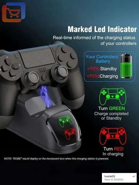 Док-станция для зарядки 2 геймпадов PS4 (Pro/Slim) беспроводное зарядное устройство для контроллеров DualShock 4