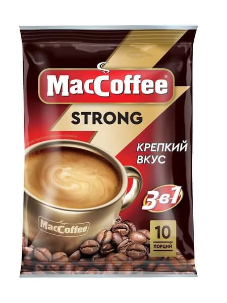 Кофейный напиток MacCoffee Крепкий 3в1 растворимый 10шт х 18г