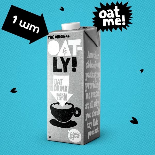 Овсяное растительное молоко Oatly! Oat Drink Barista Edition / Оатли версия бариста, объем 1 литр, 1 шт.