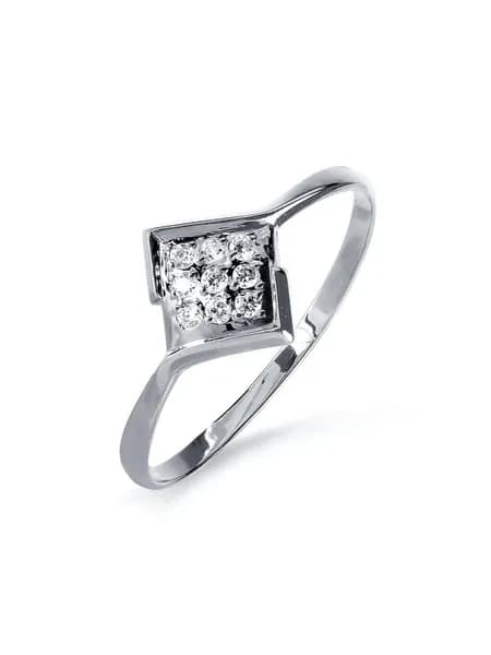 Кольцо серебряное женское 925 пробы с фианитами, KARATOV