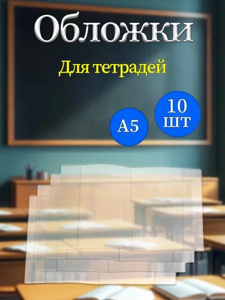 Обложки для тетрадей 10шт 100мкм
