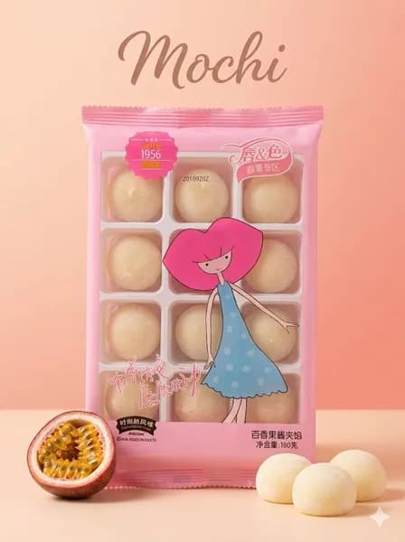 Десерт рисовое моти (mochi, мочи) Girl со вкусом маракуйи 180 г