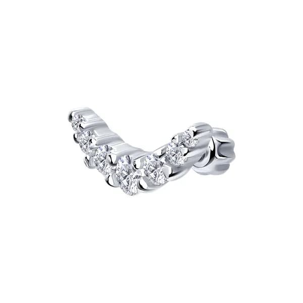 SOKOLOV, Серьга из серебра с фианитами, 94170497, серьга одиночная, 925 проба, гвоздики