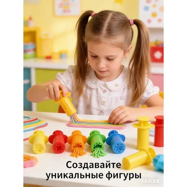 Набор шприцев-экструдеров для лепки из пластилина и теста 5 шт