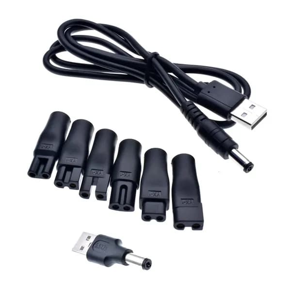 8 штук адаптеров для бритья с USB-кабелем и разъемом DC5521