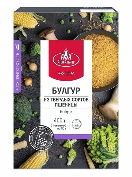 Агро-Альянс Булгур Экстра в варочных пакетах, 5 пакетов, 400 г
