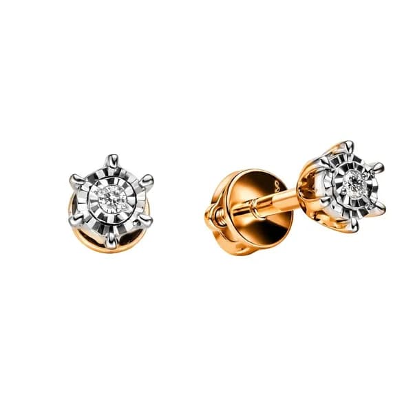 Серьги женские с бриллиантами из красного золота 585 пробы 585GOLD