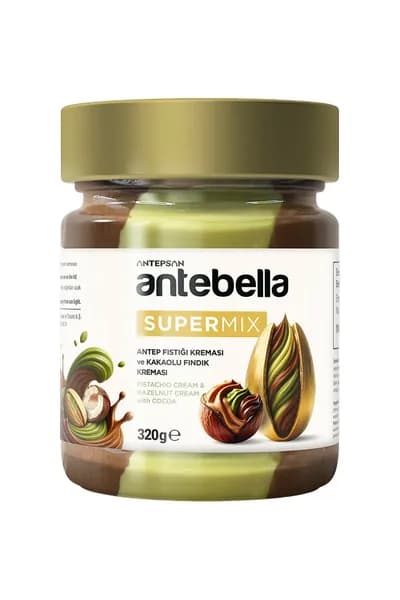 Antebella Супер Микс 320 г фисташковая паста и шоколадно-ореховая паста в одном продукте, двухслойный намазываемый завтрак-крем