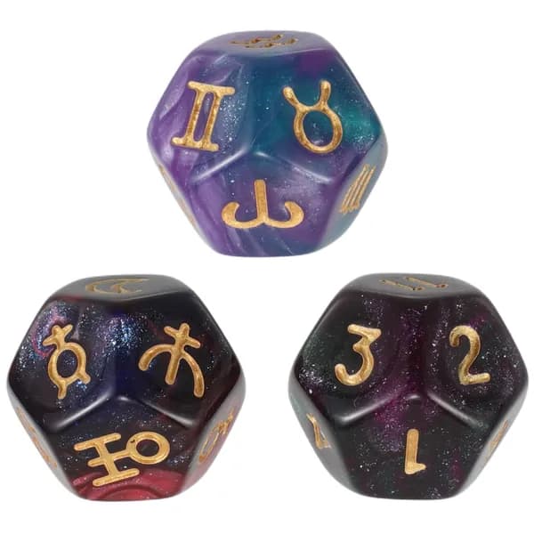 3 Штуки Астрологические Кубики, Из Смолы, Для Гадания и Настольных Игр