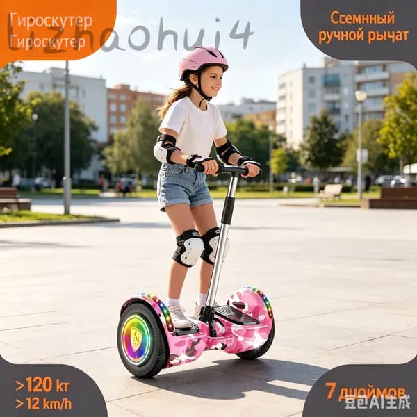 Гироскутер, диаметр: 7 (дюймы), розовый