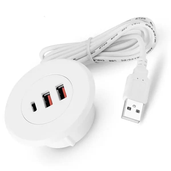 Встраиваемый USB-хаб с двумя портами Type-C, Белый
