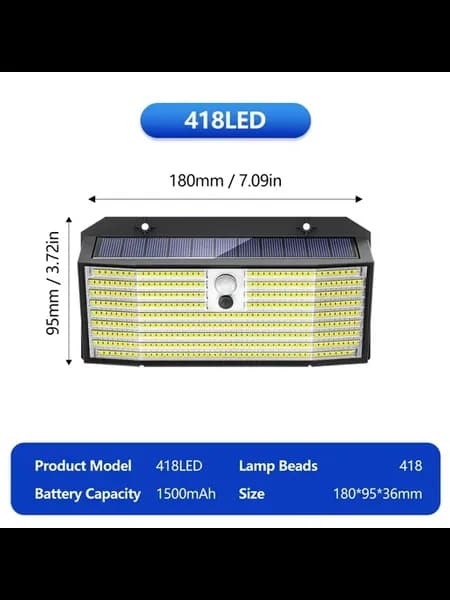 Солнечные светильники 528 LED для сада 418LED
