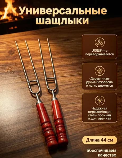 Шампур 44 см, 2 шт