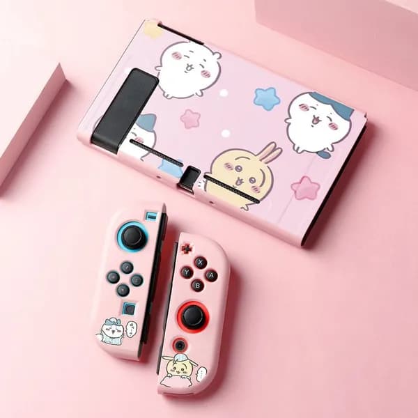 Съемный мягкий чехол для Nintendo Switch, мягкий силиконовый чехол для Switch-Chiikawa_NS-розовый