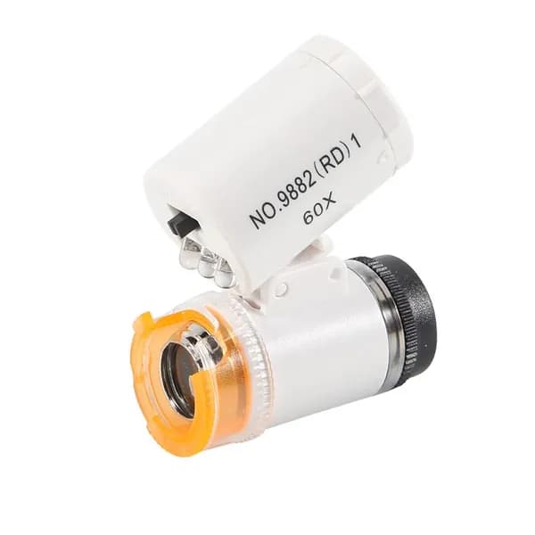 Мини карманный 60X микроскоп-лупа для ювелиров с LED и УФ-подсветкой, портативный оптический увеличитель для бриллиантов/драгоценных камней.
