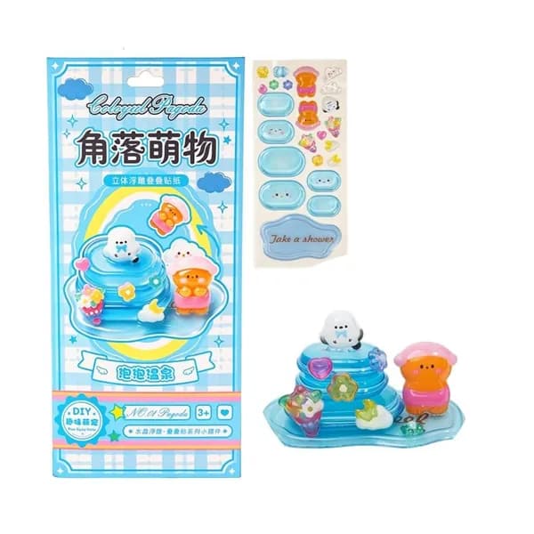 Наклейки для Обмена Детскими Игрушками Серии 3D Stickers Fun Stacking-Bubble Hot Spring