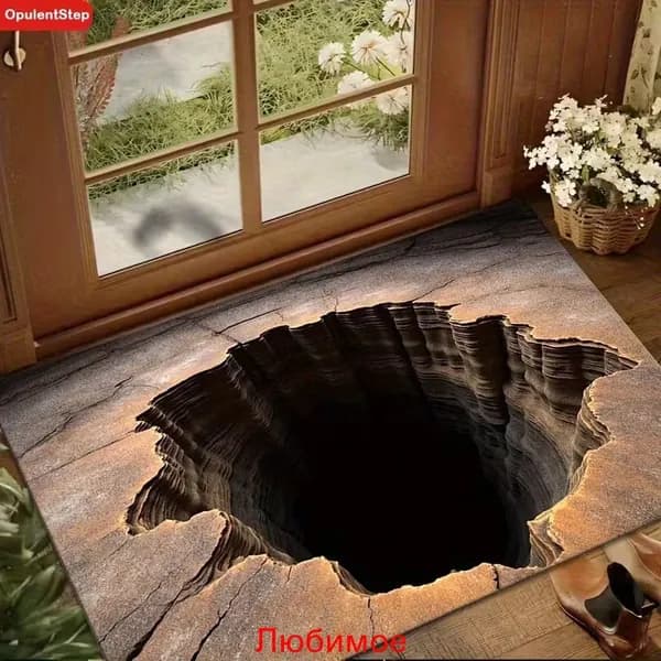 Коврик придверный 40x60 см 3 мм 3d-эффект бордовый