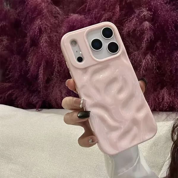 Чехол на айфон 17 pro max с защитой камеры силиконовый,Текстура кратера