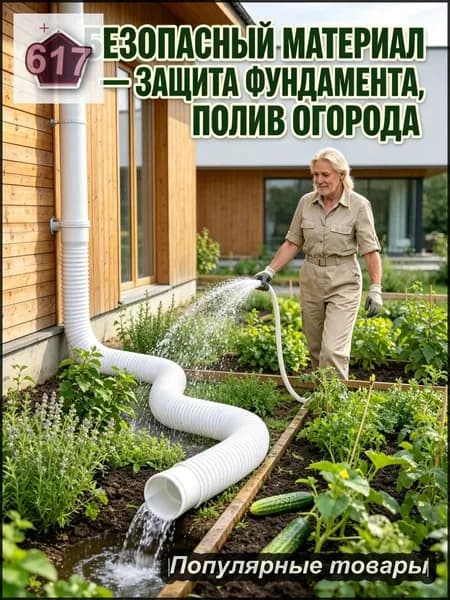 Гибкий гофрированный удлинитель водостока 90/110 мм, разборный шланг до 1.48 м с поворотными фитингами, универсальная дренажная труба