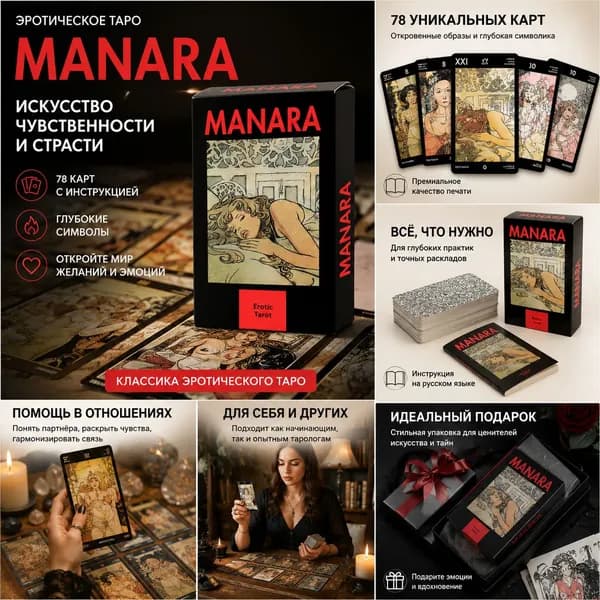 Эротическое Таро MANARA, колода карт для гадания, подарочные карты Таро для взрослых