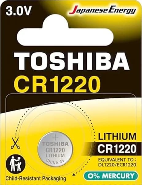 Батарейка TOSHIBA CR1220 литиевая 3В, 1 шт