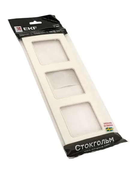 Рамка 3-местная белая EKF Стокгольм EZM-G-302-20