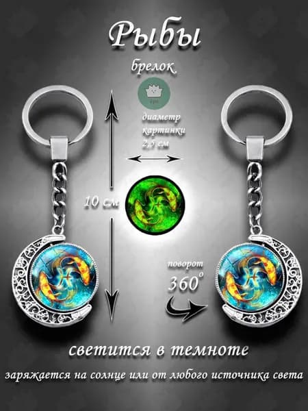 Брелок для ключей Рыбы знаки зодиака 360
