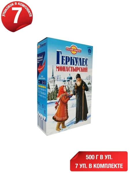 Каша Русский Продукт Монастырский геркулес 500 г, набор: 7 штук