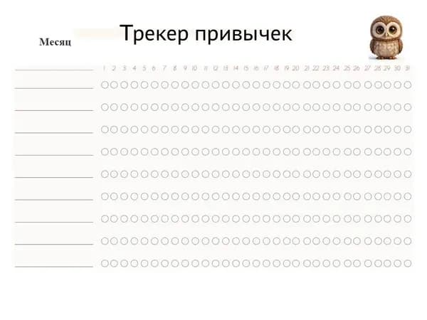 Трекер Привычек Магнитный Ламинированый А4 30х21