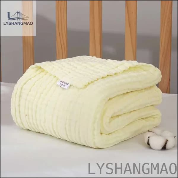 Плед 110x110 см хлопок двусторонний однотонный желтый