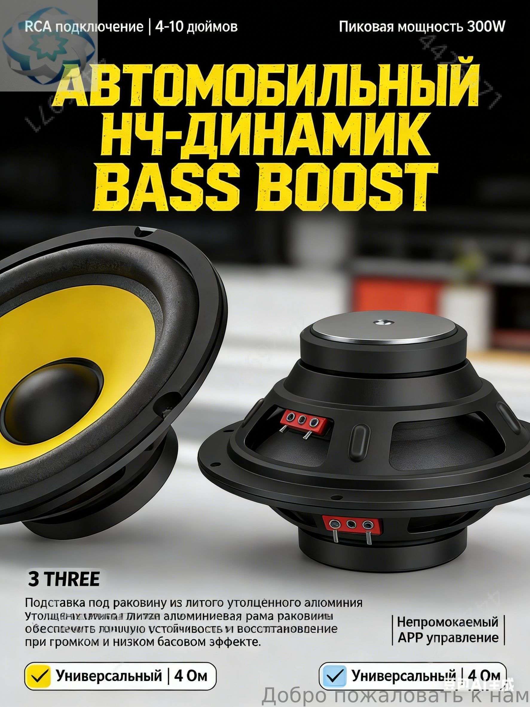 Сабвуфер автомобильный, 13 см (5 дюйм.)