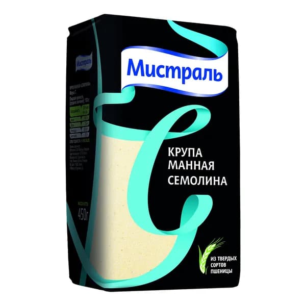 Крупа манная Мистраль Семолина из твердых сортов пшеницы 450 г