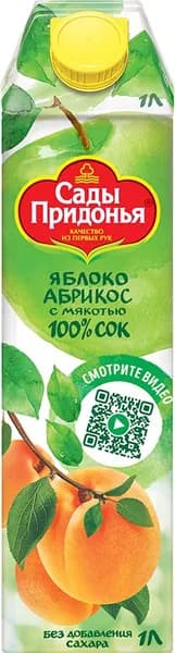 Сок Сады Придонья Яблочно-Абрикосовый, с мякотью, восстановленный, 1 л