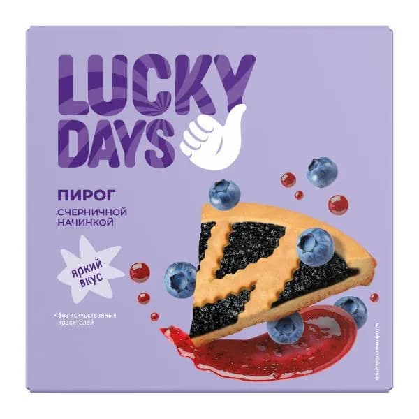Пирог песочный с черничным джемом Lucky Days 430г