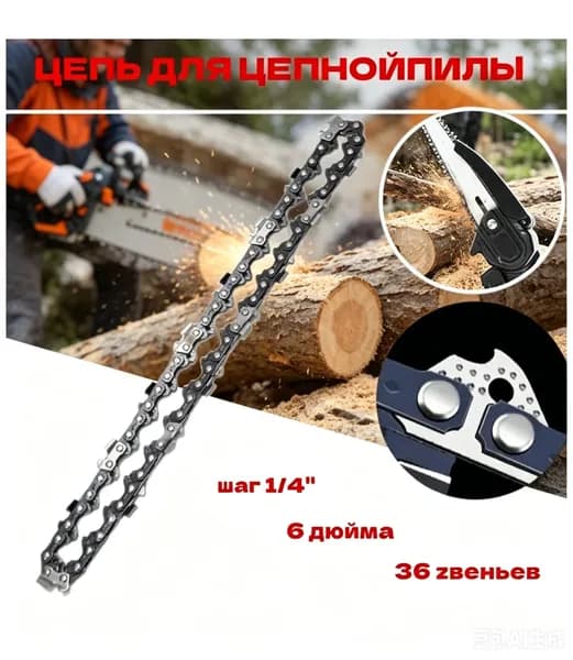 Цепь 6 дюймов для аккумуляторной мини цепной пилы, 36 звеньев 1/4