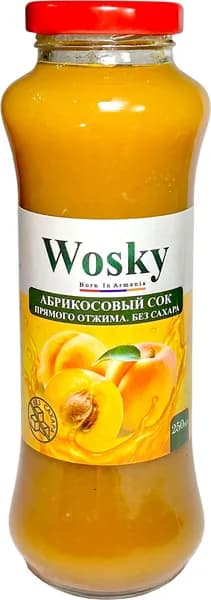 Абрикосовый сок прямого отжима Wosky, 250 мл