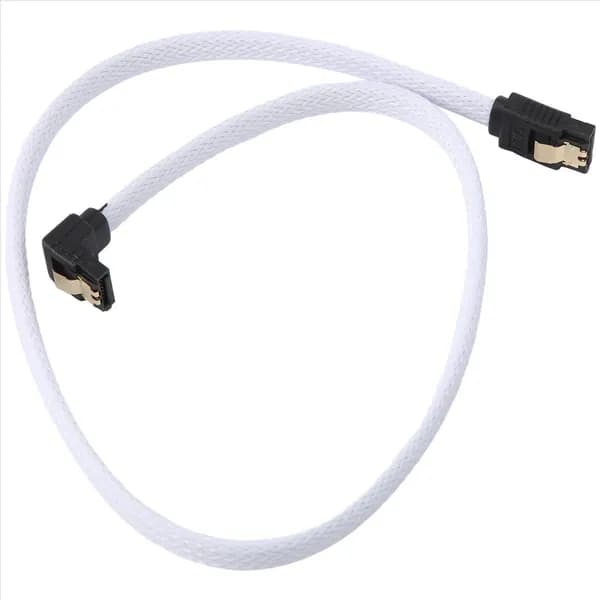 50 см 3.0 III SATA3 7-контактный прямоугольный кабель 6 Гбит/с Кабель твердотельного накопителя Жесткий диск (белый)