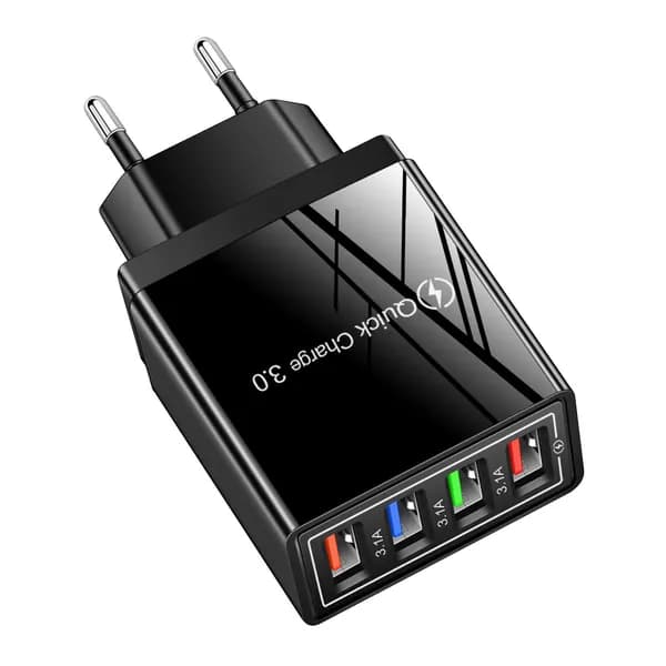 Мощное Портативное 4-Портовое USB-зарядное устройство