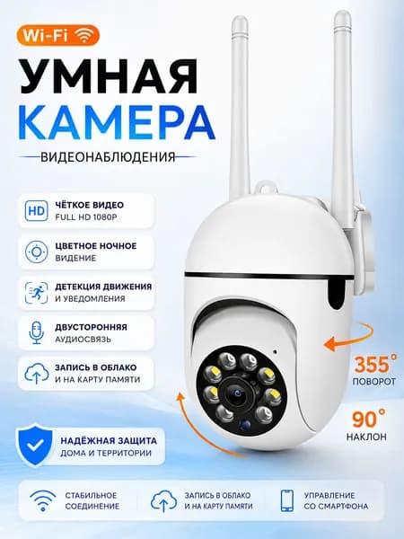 Камера видеонаблюдения wifi для дома с двусторонней аудиосвязью, отправкой тревожных уведомлений и удаленным видеонаблюдением