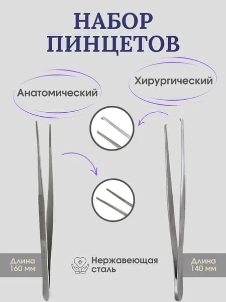 Набор медицинских пинцетов