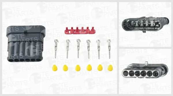 Разъём 6конт.унив.(ответная часть 7813067)(6-pin, 6 уплот, фиксатор) (TE Parts)