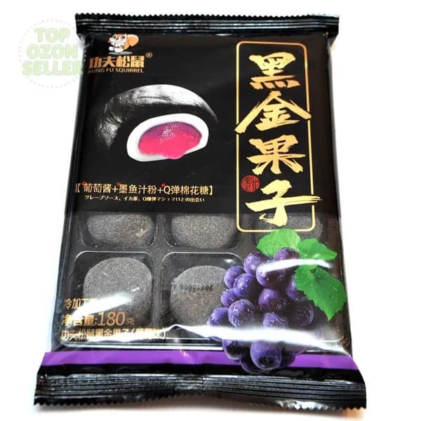 Рисовое моти (mochi, мочи) пирожное со вкусом винограда без сахара 180гр/ Азиатские сладости/ Клецки из рисовой му