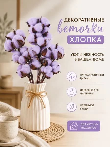 Сухоцветы Пампасная трава, 55 см, 10 шт