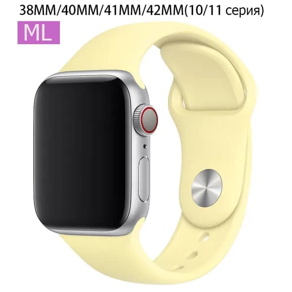 Силиконовый ремешок для Apple Watch 42 мм(S10)/38/40/41mm, размер ML series 1 2 3 4 5 6 7 8 9/SE(для эпл вотч)
