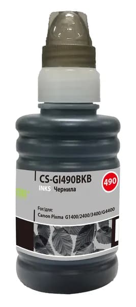 Чернила Cactus CS-GI490BKB черный, флаконов: 1, объём 100мл, для Canon Pixma G1400/G2400/G3400